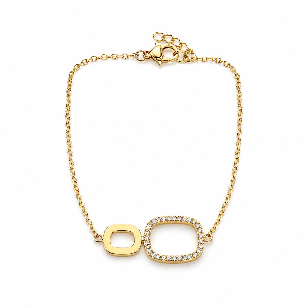 Collar Doble Aro Dorado con Circonitas