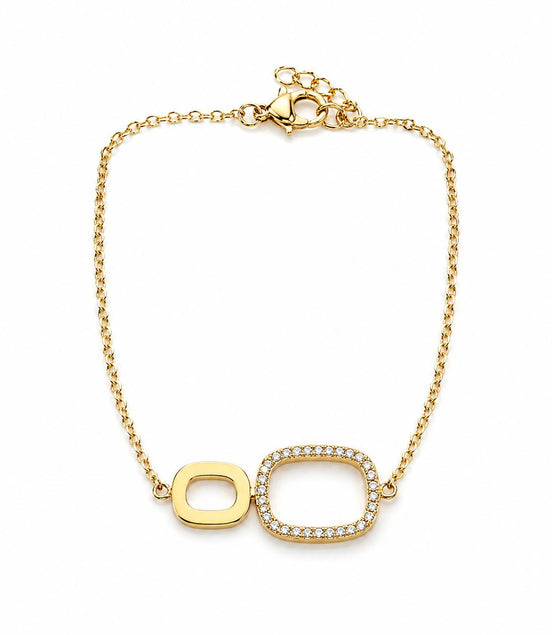Collar Doble Aro Dorado con Circonitas