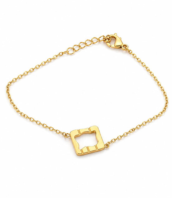 Pulsera Dorada con Cuadrado