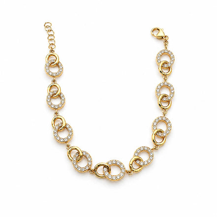 Pulsera Dorada con Círculos y Circonitas