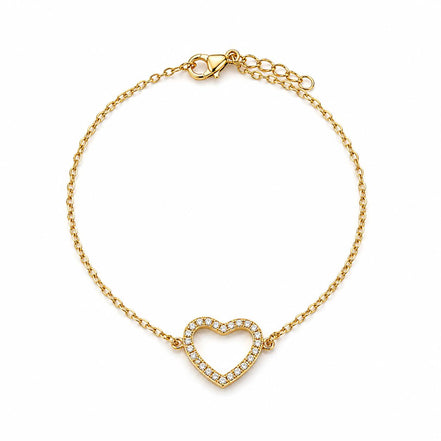 Pulsera Dorada con Corazón y circonitas