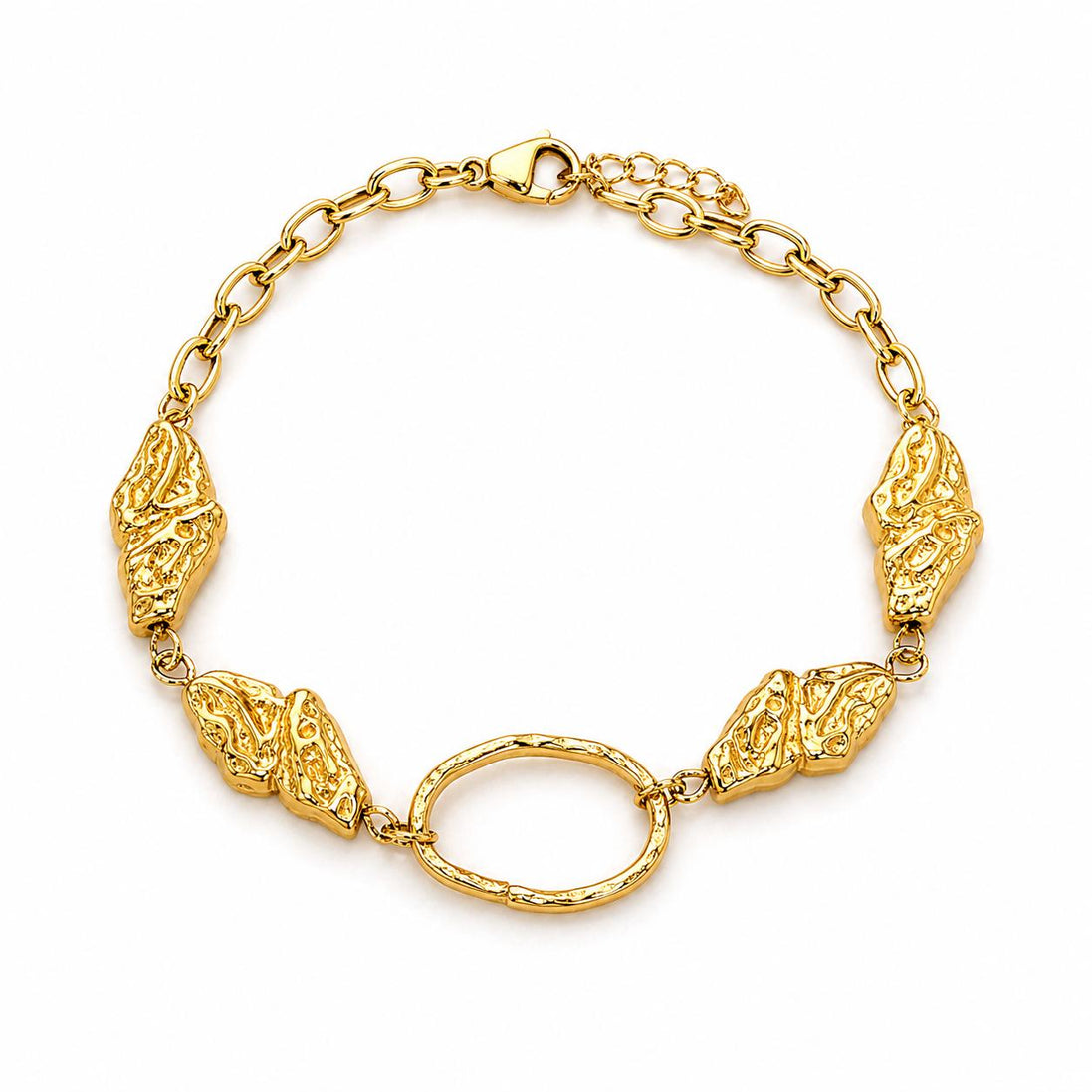 Pulsera Dorada con Óvalo