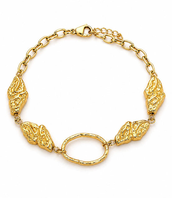 Pulsera Dorada con Óvalo