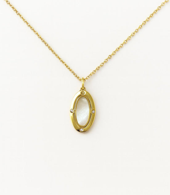 COLLAR DORADO NACAR Y PIEDRAS