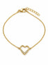 Pulsera Dorada con Corazón y Circonitas