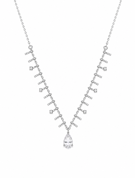 Collar Plateado con Circonitas