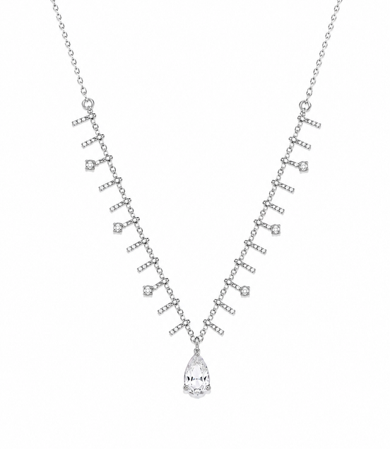 Collar Plateado con Circonitas