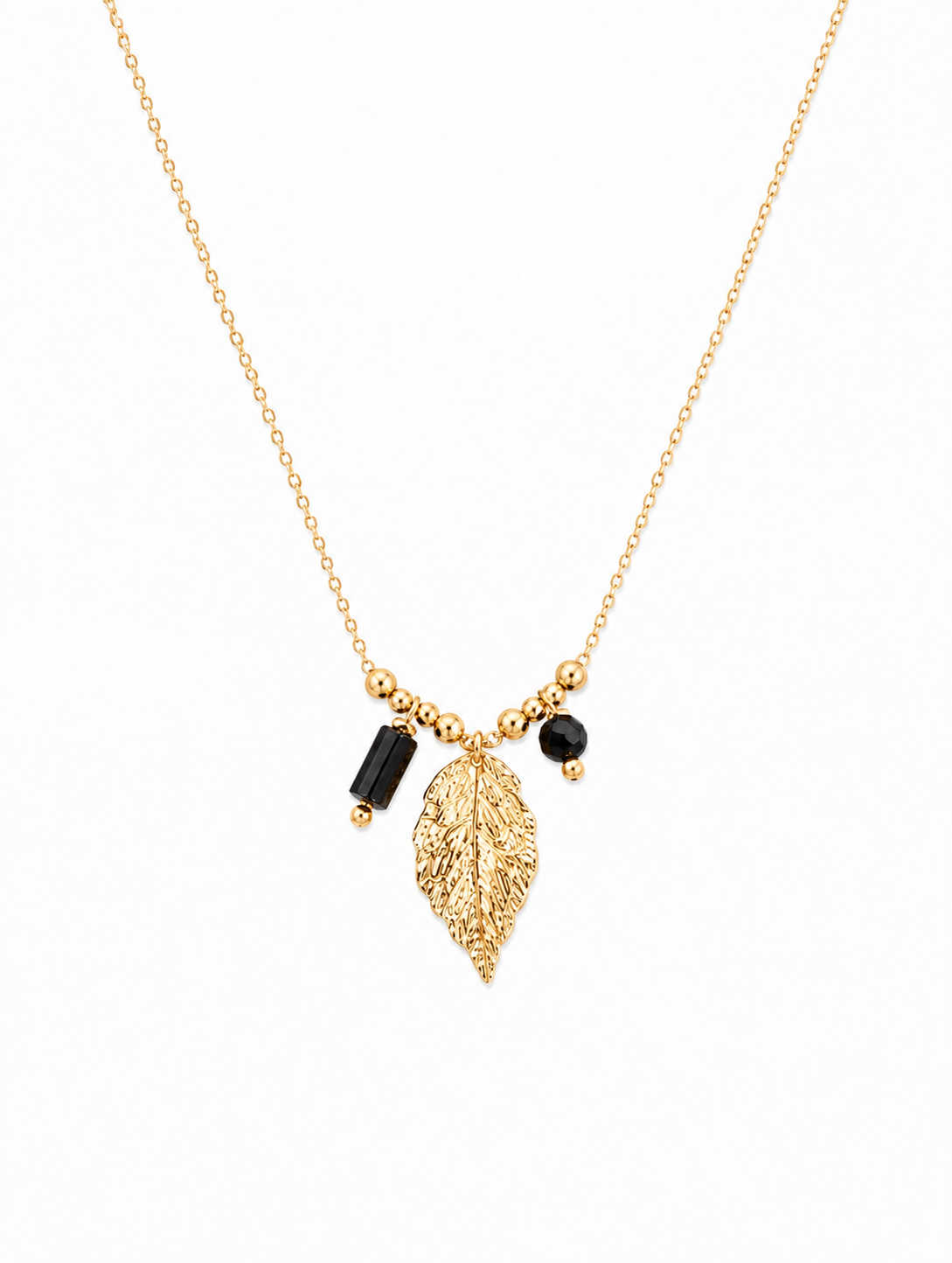 Collar Dorado con Pluma