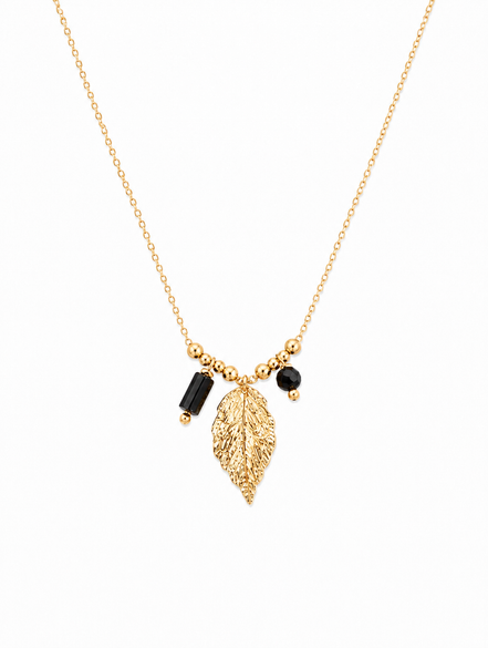 Collar Dorado con Pluma