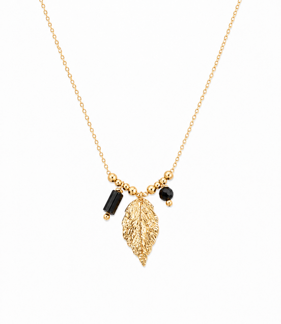 Collar Dorado con Pluma