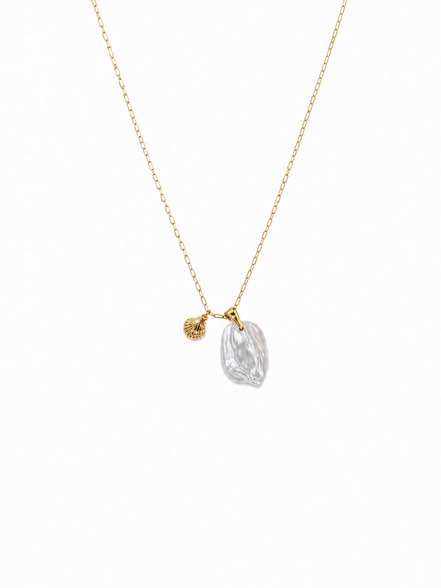 Collar Dorado con Concha y Nácar